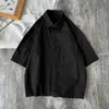 Estação de primavera e outono, algodão puro, camisa de manga comprida estilo urbano japonês, estilo casual americano, perfeita para usar em camadas, camiseta de algodão puro