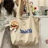 Bolso de Lona Relajado Nuevo Bolso Tote para Mujer con Cordón para Viajes Cotidianos Bolso de Mano Ligero Bolso de Hombro Literario de Gran Capacidad