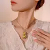 Nuevo Modelo 2025 Zhuang Shengsheng Joyería Base de Cobre Chapada en Oro Imitación Colgante de Calabaza Perla Amarilla Collar para Mujeres 16-14mm