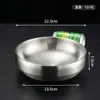 Bol para fideos fríos de acero inoxidable estilo coreano, Bol dorado de doble capa, Bol para fideos caracol, Bol para arroz mixto, Bol extra grueso anti-caídas para fideos instantáneos, Bol grande para sopa