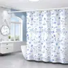 Cortina de ducha de acuarela impresión digital poliéster impermeable y a prueba de moho cortina divisoria ojal de cobre puro ventas directas de fábrica impermeable y a prueba de moho