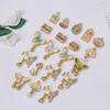 Pingente de Flor Lírio do Vale Borboleta Gotejante Ouro Antigo com Preservação de Cor Pingente Exquisito de Bênção Acessórios de Colar Pulseira para Joias DIY