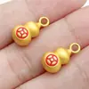 Colgante pequeño de calabaza de la fortuna esmaltada en oro tradicional estilo chino para la riqueza y la prosperidad, accesorios de joyería para pendientes y collares DIY