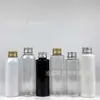 Spot 100ml 120ml 150ml tapa de aluminio botella de plástico PET botella transparente para líquido botella para polvo tapa de aluminio