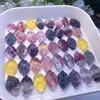 Colgante de Fluorita de Color Cristal Natural de Zorro de Nueve Colas para Hombres y Mujeres, Colgante de Zorro para Atraer Joyería de Flor de Durazno, Cuerda de Colgante Gratis