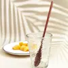 Cuchara de Postre de Madera 20 cm Cuchara Larga Cuchara para Mezclar Miel Larga Mango Largo Palo para Remover Café Cuchara Pequeña Cuchara