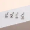 Piercing de Nariz Henson de Aço Inoxidável 3mm Coração Estrela de Cinco Pontas Quadrado Triângulo Redondo Zircônia Piercing de Nariz Joias de Piercing Europeias e Americanas