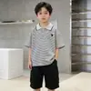 Polo de Rayas para Niños Camiseta de Algodón de Manga Corta de Verano para Niños Nuevo Estilo 2026 Top de Verano para Bebé Niño