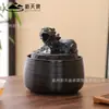 Adorno de escritorio de cerámica Pixiu con fuente de agua circulante, adorno de escritorio que atrae la fortuna, humidificador, regalo para inauguración de negocio, inauguración de casa o decoración de entrada