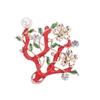 Broche Corsage para Mujer Lanhao Estilo Chino Original Atmósfera Retro Diamante Perla Gota de Aceite Rama de Flor de Ciruelo
