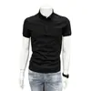 Camisa polo bordada cor damasco cruzada masculina manga curta camiseta verão 2026 nova casual meia manga marca tendência slim fit