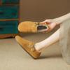 Zapatos de Algodón de Nuevo Estilo Zapatos de Mujer forrados de vellón Zapatos Vintage Birkennedy Suela Suave Zapatos Perezosos de Un Paso Talla Grande Ropa Exterior de Invierno para Mujer