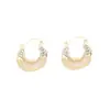 Pendientes de Lujo Ligero de Nicho Dorados con Cristal Diseño Hueco Retro Sentido de Diseño Micro Diamante Exquisitos de Moda para Celebridades