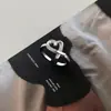 Anel de Coração Irregular com Design Único para Mulheres, Estilo Simples e Cool, Anel Aberto com Linhas Geométricas, Anel Nicho para Dedo Indicador