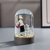 Marca Regalo Bola de Nieve Personalizada Adornos de Bola de Cristal de Resina Lujo Accesible Decoración de Escritorio Nieve Cayendo Automáticamente con Caja de Regalo