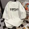 Camiseta de Manga Curta com Estampa de Letras Graffiti Estilo Coreano Verão 2025 Nova Casual Solta Vintage Top