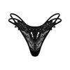 Tanga Europeia e Americana Feminina Renda Bordado Cintura Baixa Floral Rede de Peixe Transparente Malha Transparente Recorte Tira Fina Exportação Roupa Íntima