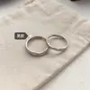 Anel de Casal Mobius de Prata Pura S999 Simples Leve Luxo Ajustável Aberto Moda Minimalista Anel de Personalidade