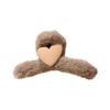 Clip de Peluche Otoño e Invierno nuevo clip de tiburón marrón con corazón Corea del Sur Celebridad de Internet clip de cuchara trasera de temperamento simple tocado