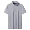 Camiseta Ligera de Manga Corta con Sensación de Hielo para Hombre, Nuevo Estilo de Verano para Hombre con Cuello Alto, Pecho Abierto y Media Manga, Top Casual Deportivo Holgado
