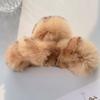 Horquilla de peluche de conejo Rex real con placa trasera de sentido avanzado para el cabello, pinza grande para el cabello de otoño e invierno, bonito accesorio para el cabello con forma de tiburón