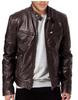 Jaqueta de Couro Masculina Primavera Roupa de Motociclista Casaco Jovem