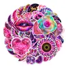 Compra directa transfronteriza de 50 pegatinas coloridas de corazón, rosa, mariposa y luna para decoración, impermeables para cuadernos y diarios