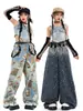 Roupas de Hip-Hop e Jazz para Meninas Verão Mostrando o Umbigo Macacão Jeans com Alças Roupas da Moda para Passarela Roupas de Jazz