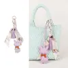 Nuevo Colgante de Gato de Cuero con Borlas Accesorio de Moda para Bolso Llavero de Bufanda de Seda Coreana Colgante para Mochila