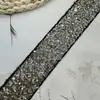 Renda Brilhante com Lantejoulas e Contas Bordadas à Mão, Largura 4cm, Acabamento para Vestido de Noiva DIY, Decoração de Cinto, Material para Palco
