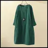 Outono e Inverno Novo Vestido de Veludo Cotelê Retro Cor Sólida Vestido Solto Roupa Feminina Plus Size para Meninas Cheinhas