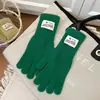 Guantes de Invierno para Mujer Pantalla Táctil Sin Dedos Color Sólido Cálidos Tejidos Largos Resistentes al Viento de Cinco Dedos Ciclismo Estilo Coreano Modernos Pareja Versátiles