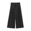 Moda Femenina 2025 Nuevo Chaleco Chaleco Pantalón de Lino Mezclado de Doble Botonadura con Cordones