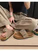Hebilla de Cinturón de Moda Casual Estilo Retro Sandalias Cómodas de Deslizar para Mujer 2026 Chanclas Elegantes para el Trabajo y el Aire Libre para Mujer