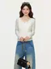 Conjunto de Dos Piezas con Parches de Encaje Impresionante para Mujer Primavera 2026 Cárdigan Ligeramente Transparente Top Camisola Sexy
