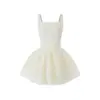 Avenement/Chaleco de Malla Falda de Pastel/Elegante Vestido sin Mangas de Cuello Cuadrado Falda Abullonada Vestido de Mujer 1657