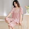 Pijamas de verano para mujer, pantalones cortos de manga corta modal, ropa de casa suave, traje fino de mediana edad, ropa exterior, nuevo estilo