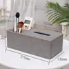 Caja de Pañuelos de Escritorio Caja de Almacenamiento Multifuncional Hotel Mesa de Café Rectangular Impresa con Logo Almacenamiento de Control Remoto Estilo Lujo Ligero