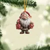 2024 Novo Cruzamento Papai Noel Árvore de Natal Pequeno Pingente Decorações de Natal Pingente Plano de Acrílico