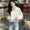 Jaqueta curta com zíper e gola de renda estilo europeu, nova moda outono 2026, cor doce, casual e versátil