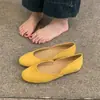 Zapatos planos de ante estilo coreano para mujer, nuevos zapatos minimalistas franceses de nicho para la primavera y el otoño de 2026, zapatos de punta redonda de escote bajo