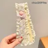 Fita Mágica Infantil Desenho Laço Renda Franja Patch para Meninas Pequenas, Fixador de Cabelo Amigo do Cabelo para Meninas