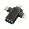 Base de Expansión Lateral USB Extensor Cuatro en Uno Multifunción Hub Otg Adecuada para Portátil Apple Tipo C