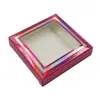 Caja de papel cuadrada de colores Caja de embalaje para un par de pestañas postizas Caja de pestañas con ventana sin bandeja