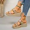 Novas Sandálias Slip-On Estilo Europeu e Americano para Mulheres, Chinelos Antiderrapantes Amazon, Sandálias Plataforma Peep-Toe de Solado Grosso Tamanho Grande Transfronteiriças