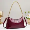 Bolsa Feminina de Comércio Exterior Transfronteiriço, Bolsa de Mãe, Bolsa de Mão 2025 em Couro Patente Brilhante com Padrão de Crocodilo, Bolsa de Ombro, Bolsa Transversal, Para o Trabalho/Dia a Dia