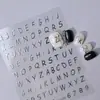 Adesivos Transparentes Alfanuméricos Simples, Letras Inglesas Maiúsculas e Minúsculas Impermeáveis Planas Adesivos Decorativos DIY Dh1101