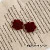Zhen Tu Estilo Francés Romántico Terciopelo Rojo Flor de Rosa Accesorios DIY Pendientes Accesorios para el Cabello Funda de Teléfono Botón Materiales