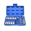 Juego de 34 piezas de dados de presión para manguitos, combinación de dados para manguitos en pulgadas tipo E, juego de puntas para dados, herramienta de reparación automotriz, juego de llaves de vaso