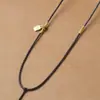 Cordón de cuerda trenzada para collar, cordón de cuero encerado, colgante de oro, cordón fino para colgar, cordón con colgante de Buda de jade, diseño simple para hombres y mujeres